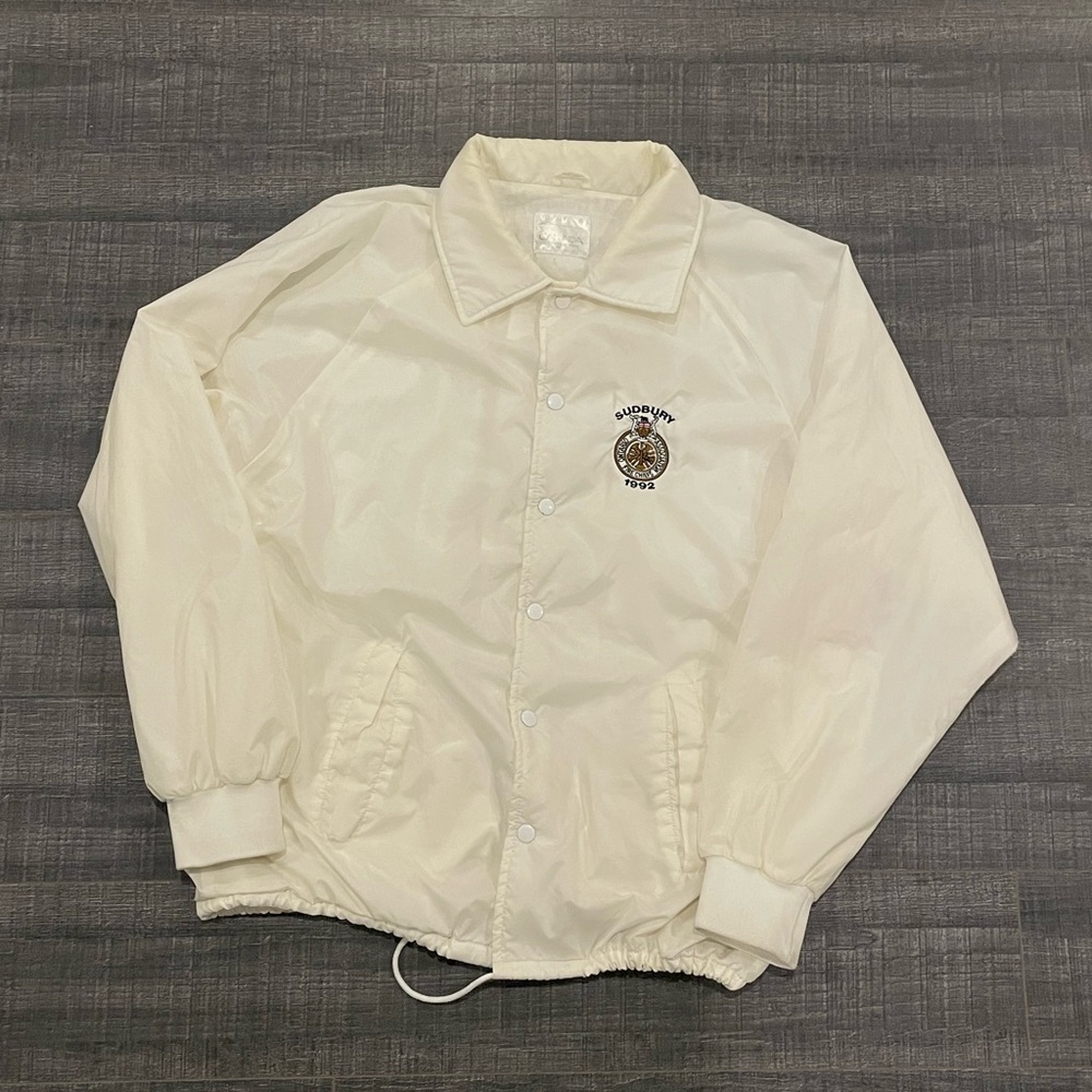 Vintage 1992 White Sudbury Windbreaker